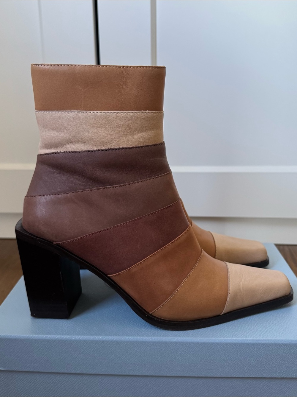 Jeffery Campbell color block boots